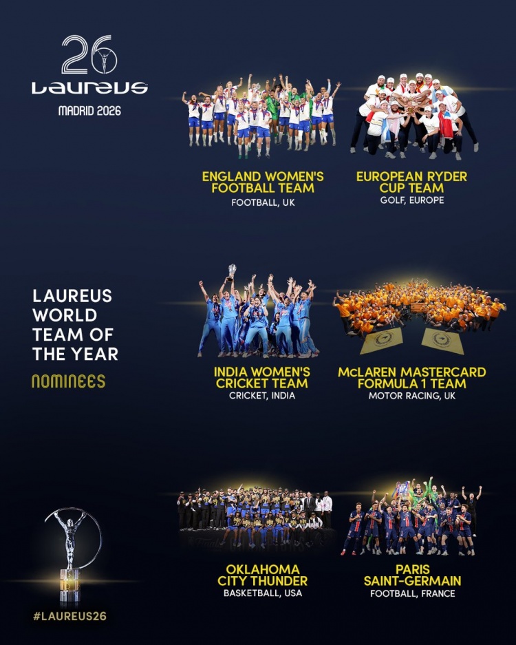 开云棋牌-2026年劳伦斯最佳团队候选：英格兰女足、巴黎圣日耳曼在列